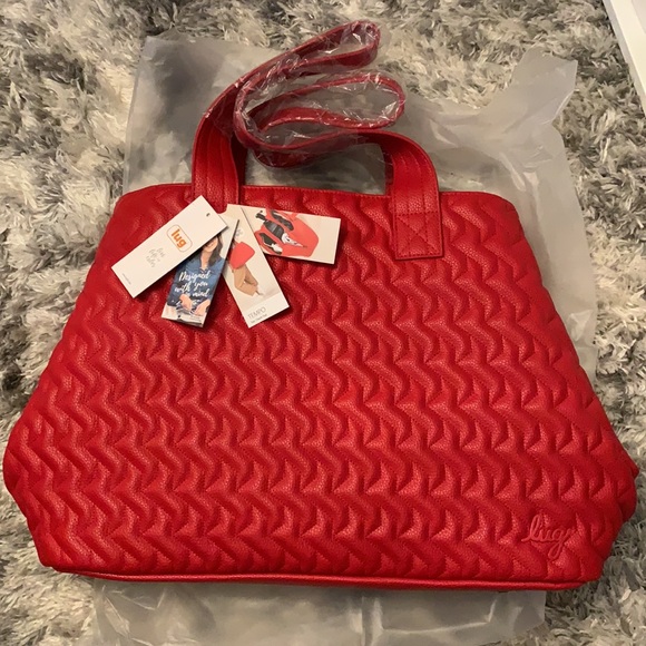 lug Handbags - Lug Vegan Faux Leather RED BAG Tote - Tempo VL NWT